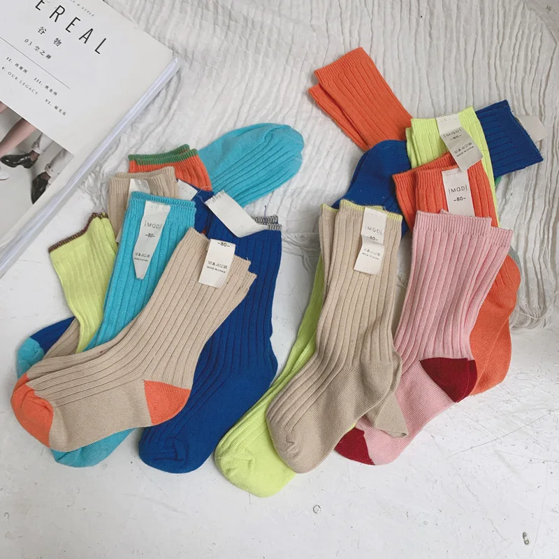 Милые Разноцветные Повседневные Носки для мальчиков и девочек на осень зиму