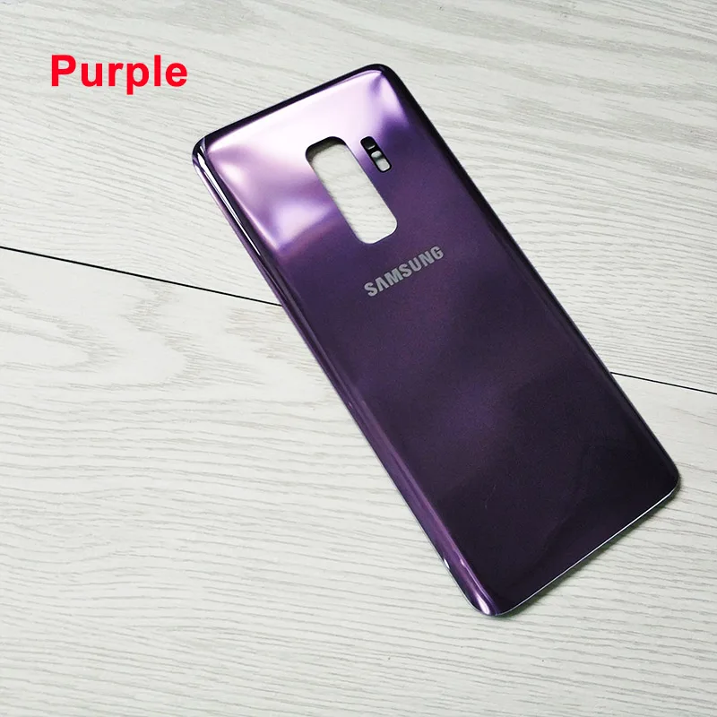 Purple Чехол для телефона samsung Galaxy S9 Plus S9+ Крышка корпуса задней двери стеклянная Задняя крышка батареи Замена для samsung S9Plus - Цвет: Purple