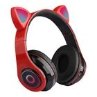 Новые Симпатичные кошачьи уши беспроводные наушники Bluetooth-совместимая гарнитура стерео складные наушники с микрофоном Музыка подарок для девочки