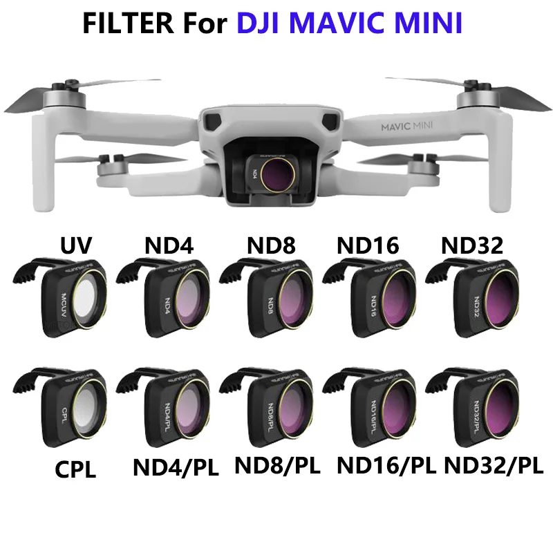 

Фильтр объектива камеры для DJI Mini 2/MINI SE MCUV ND4 ND8 ND16 ND32 CPL ND/PL, набор фильтров для DJI Mavic Mini 2, аксессуары для дрона