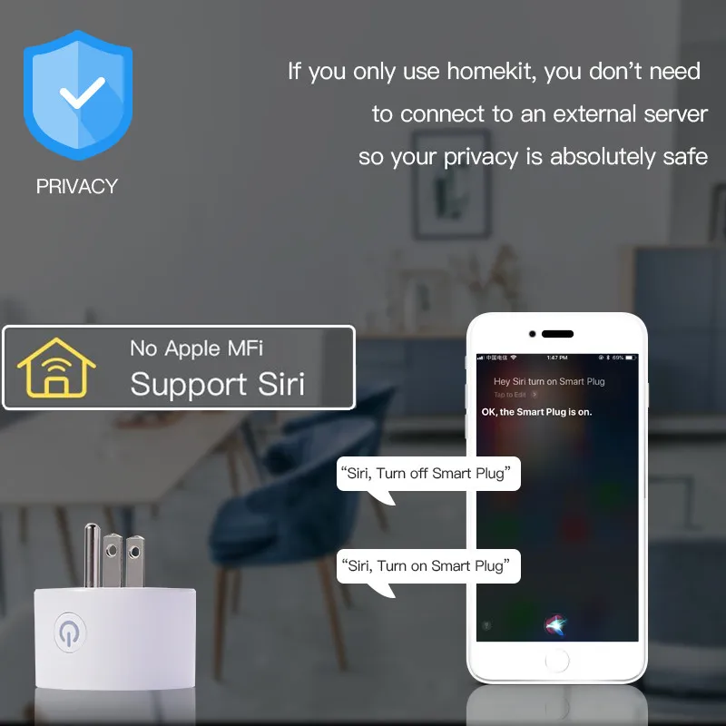 DoHome новая WiFi розетка умная вилка для системы IOS Поддержка Siri синхронизации