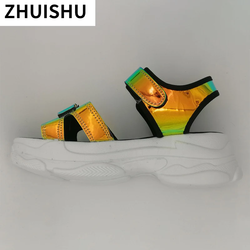 

Platform Sandals 2021 Summer New Hook Loop Casual Open Toe Women's Sandals Fashion Ankle Wrap Shoes Woman Sandalia Feminina
