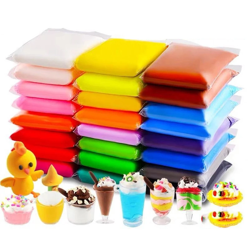 

High Quality 9 Colors Light Playdough Slimes Kids Air Dry Plasticine Polymer Modeling Clay Educational 5D Toy For Children Gift