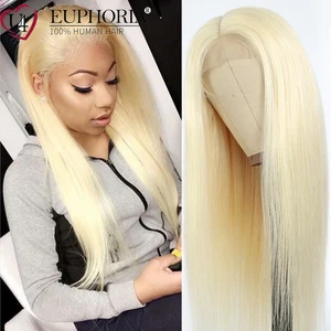 Блонд 613 прямые волосы кружевные парики бразильские 9A Remy человеческие волосы 4X4 парики на шнурках красный Бург 99J парики на шнурках 150% EUPHORIA