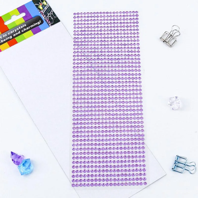 Light Purple 1040 шт./компл. 3 мм самоклеящиеся акриловые Стразы Diy чехол для телефона наклейка на ПК искусство с украшениями в виде кристаллов Стикеры s Скрапбукинг стены автомобиля Стикеры - Цвет: Light Purple