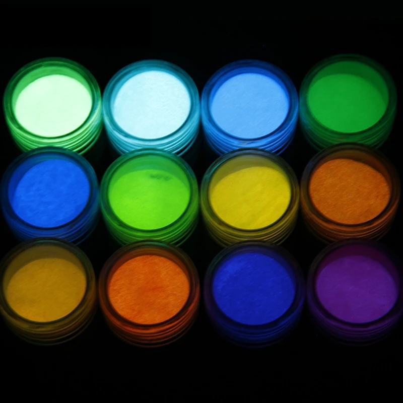 

12 Colors Fluorescent Super Bright Glow-in-the-Dark Powder Pigment DIY Jewelry