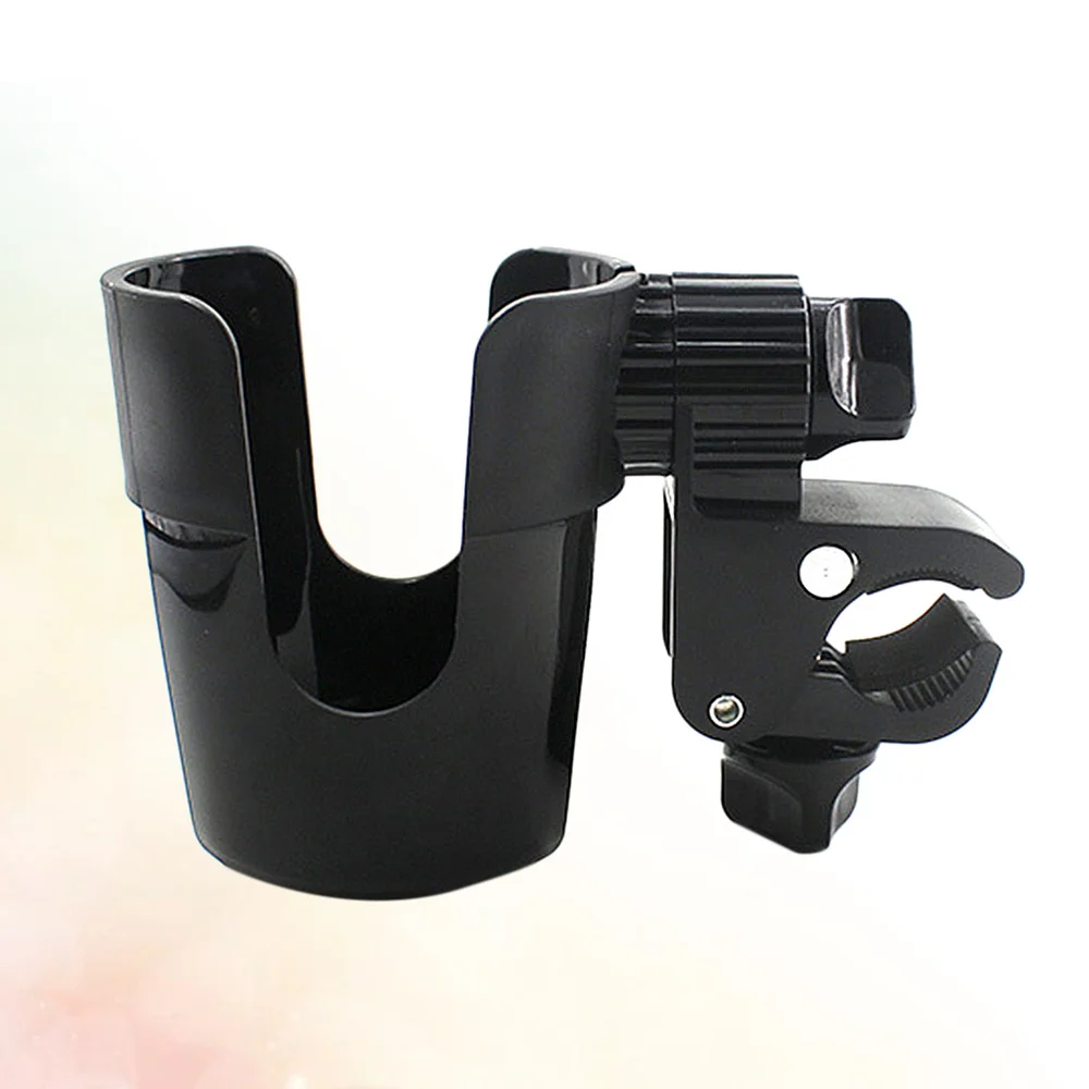 

360 Degree Rotation Adjustment Baby Infant Stroller Carriage Cart Accessory Anti-skid Clamp Bottle Cup Holder (Black)