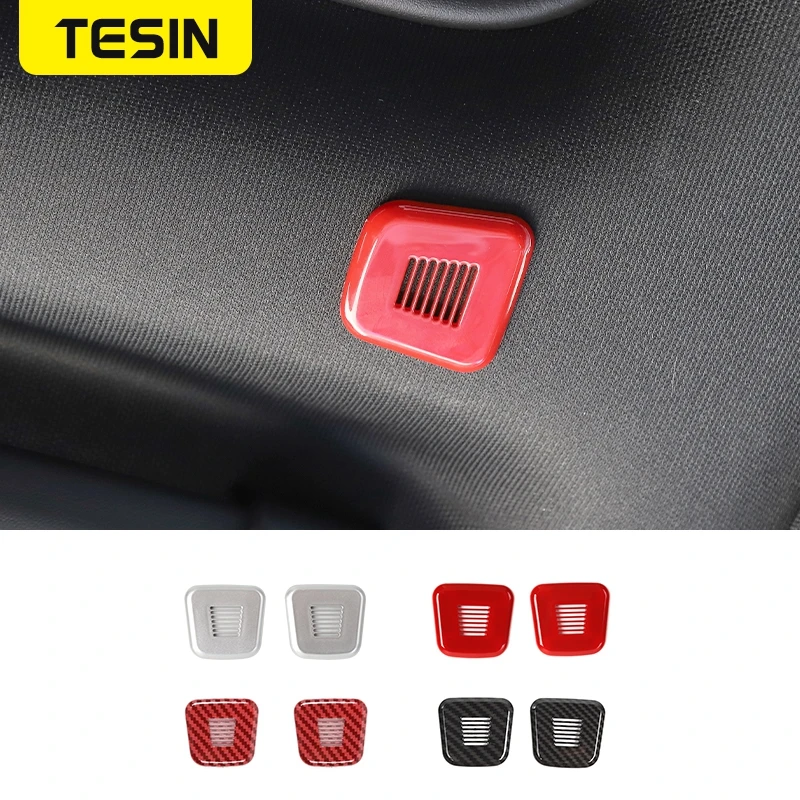 

TESIN Interior Mouldings For Dodge Challenger 2015 Up ABS Car Roof Microphone Speaker Trim Cover Sticker For Dodge Challenger
