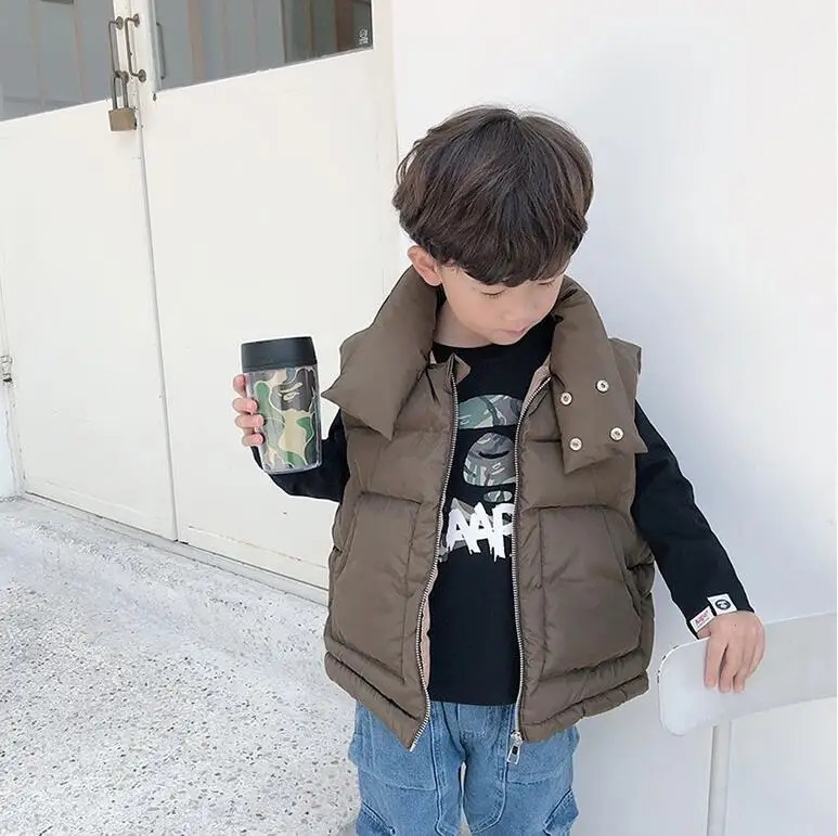 Осень зима модные Дети теплый теплые жилеты для мальчиков и девочек 4 вида цветов