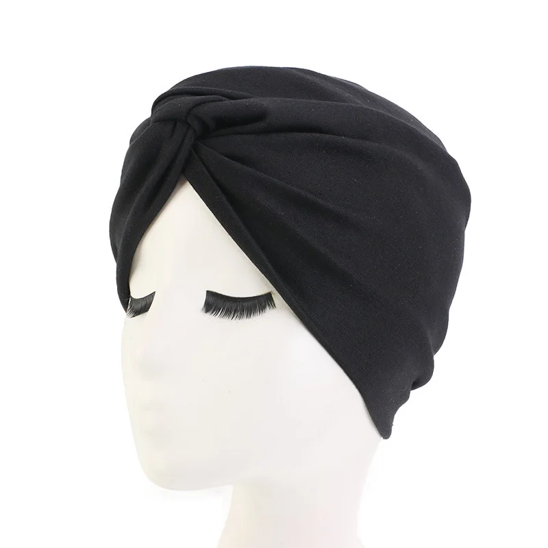 

Button Bandanas Cotton Headband Hat India Chemotherapy Muslim Elastic Turban Beanie Hair Loss Cover Scarf Cap Women Headwear For