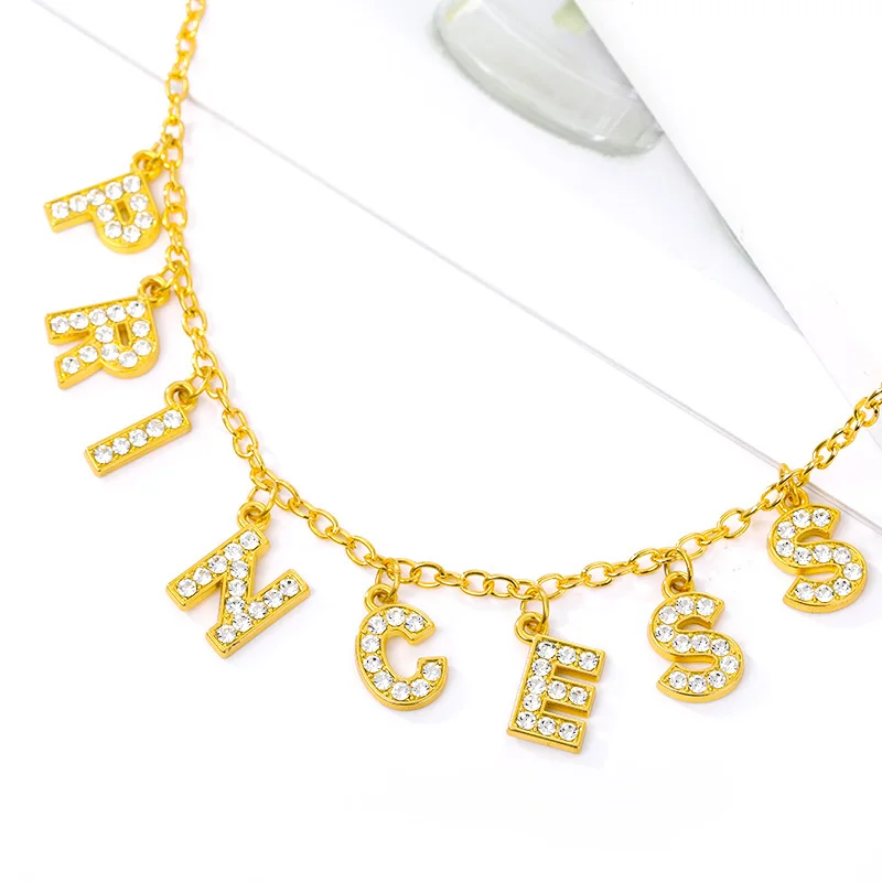 

Crystal Collier Daddy Choker Necklace Women AAA Zircon Gold Chain Baby Angel Necklace Charm Chains Collares Jewelry Couple Gift