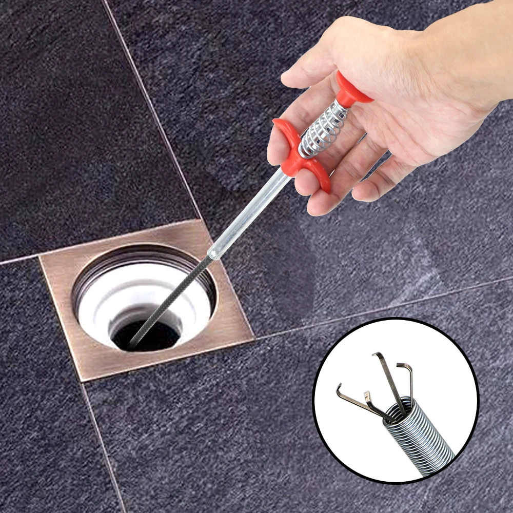 

Junk Sewer Dredge Handle Hair Cleaning Tool Hand Bending Pressure Sewers Clip Device Sewer Cleaning Brush 157cm Bendable