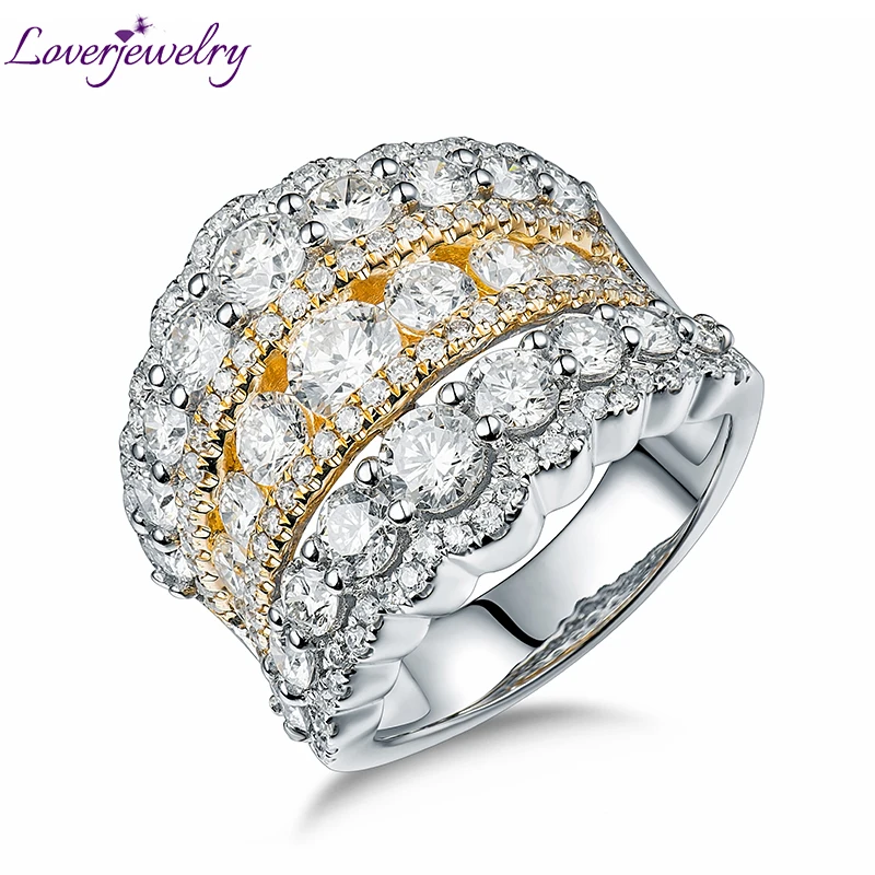 LOVERJEWELRY обручальное кольцо 18 k желтое золото роскошное с настоящими бриллиантами