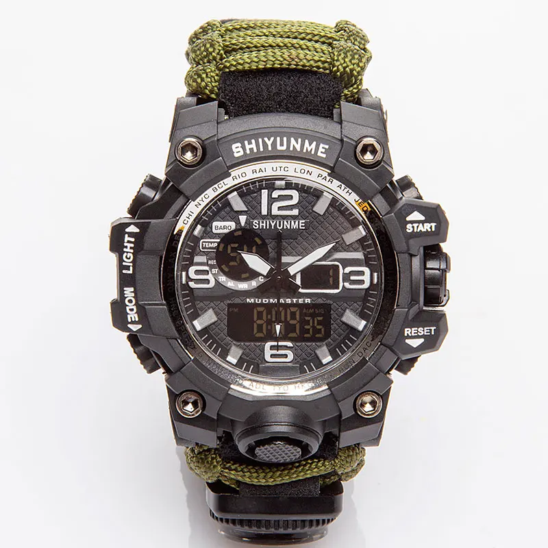 

SHIYUNME New Military Outdoor Sports Watch Men Compass Thermometer Waterproof Digital Nylon strap Watches Men Relogio Masculino