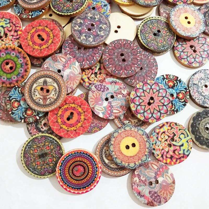 

Кнопки деревянные Восьмиугольные круглые для рукоделия, 50 шт.