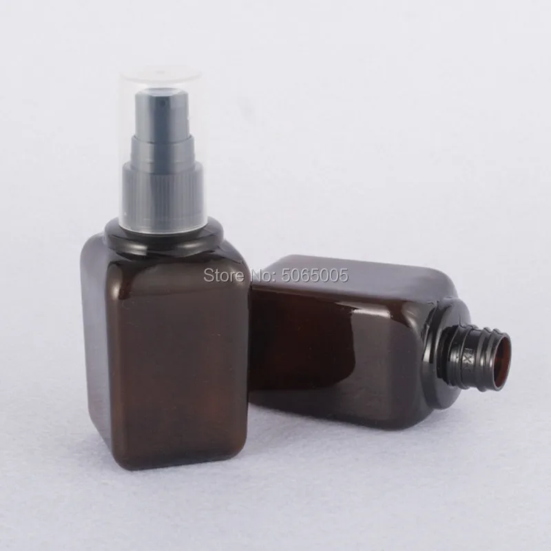 Флакон пластиковый из ПЭТ 80 мл 2 7 унции квадратный янтарного цвета г. с помпой для