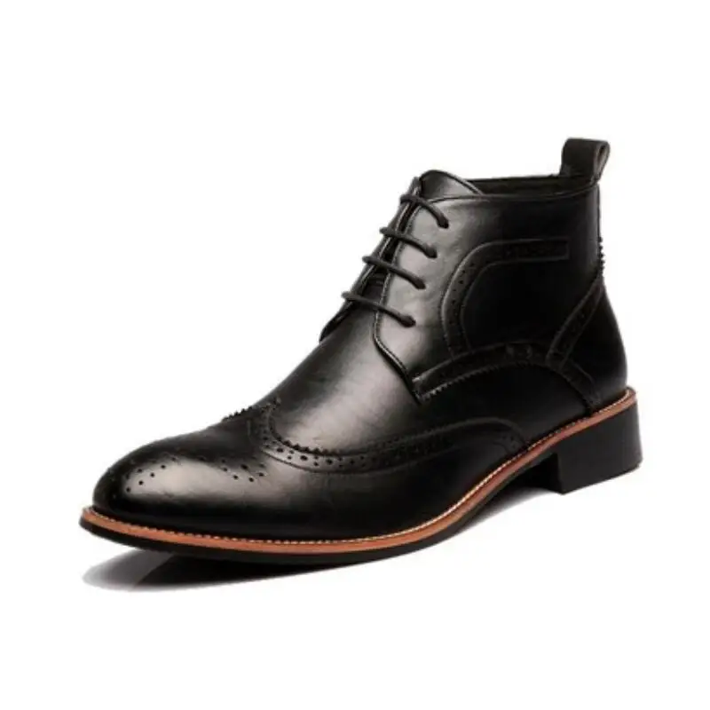 Ботинки мартинсы мужские кожаные деловые полусапожки на шнуровке броги для