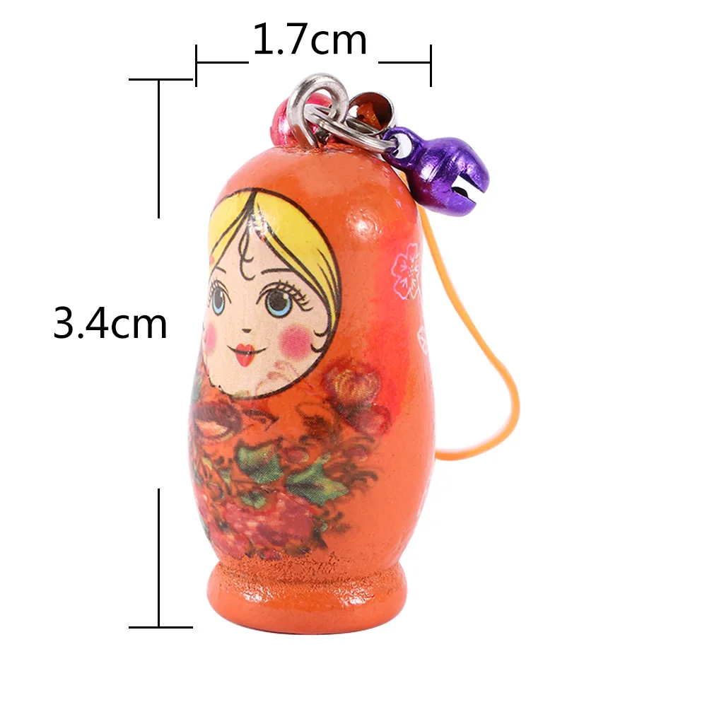 12 шт./компл. милый мини Матрешка русский брелок в виде кукол капельная деревянная