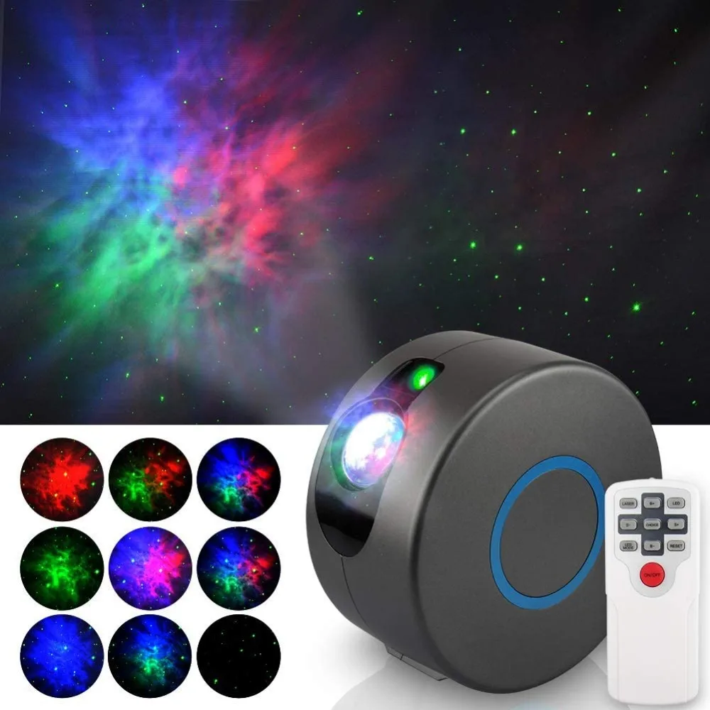 

Aurora Star Galaxy Starry Sky LED Projector Lamp Rotating Night Light Colorful Nebula Cloud Lamp Atmospher Bedroom Beside Lamp