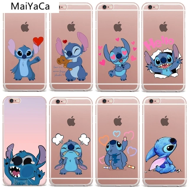 MaiYaCa Забавный Милый эмоджи Лило Ститч телефонные чехлы для iPhone 4S 5C 5S 6S 7 8 Plus X Чехол