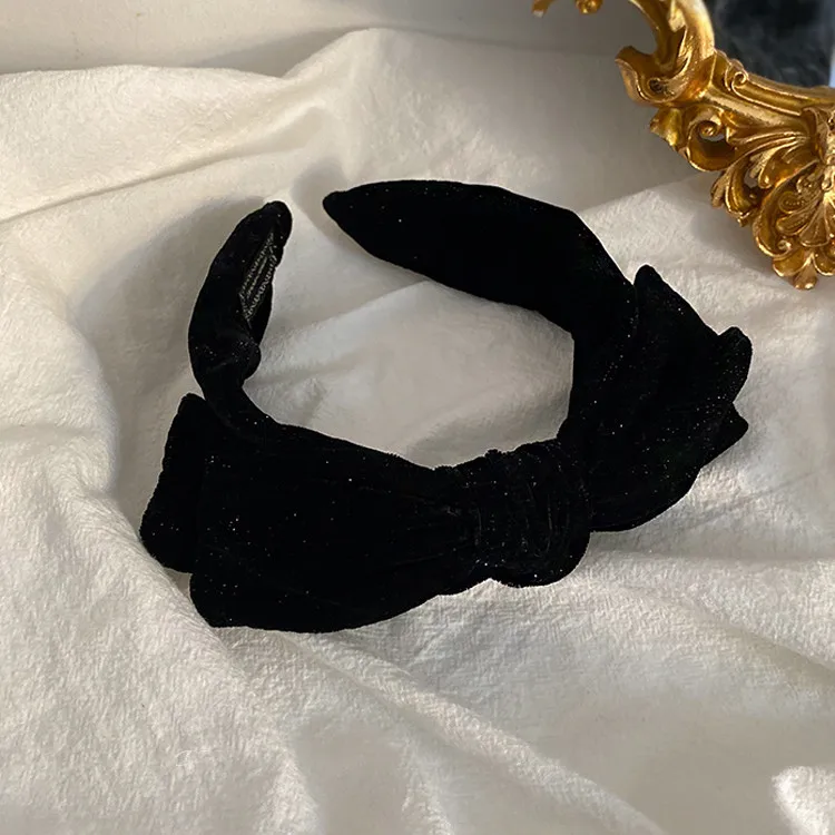 Повязка на голову Fflacell женская с большим бантом винтажная широкая лента для