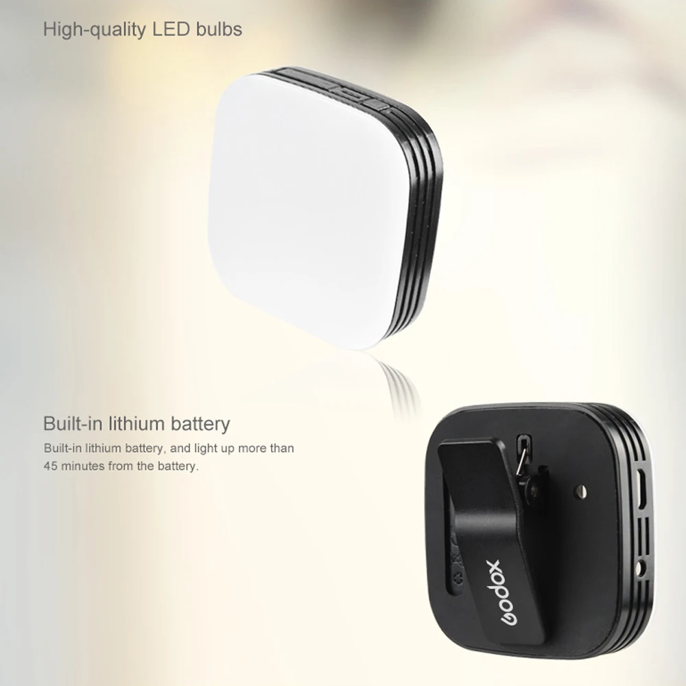 Godox LEDM32 LED Light built-in lithium battery Adjustable bright Portable Mini Selfie Mobile phone Lighting For Smartphone |