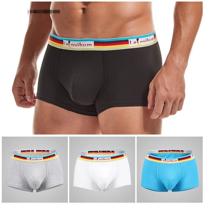 Мужское нижнее белье boyshort хлопковый Радужный пояс сексуальные хипстерские