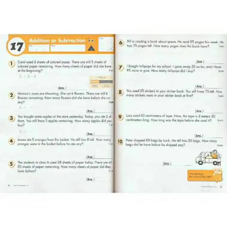 

6 Books/Set Kumon Math Workbooks Word Problems English Math Problems Teaching Books