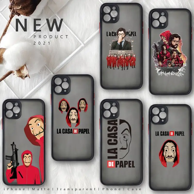

La Casa de papel Money Heist House Paper Phone Case matte transparent For iphone 7 8 11 12 plus mini x xs xr pro max cover