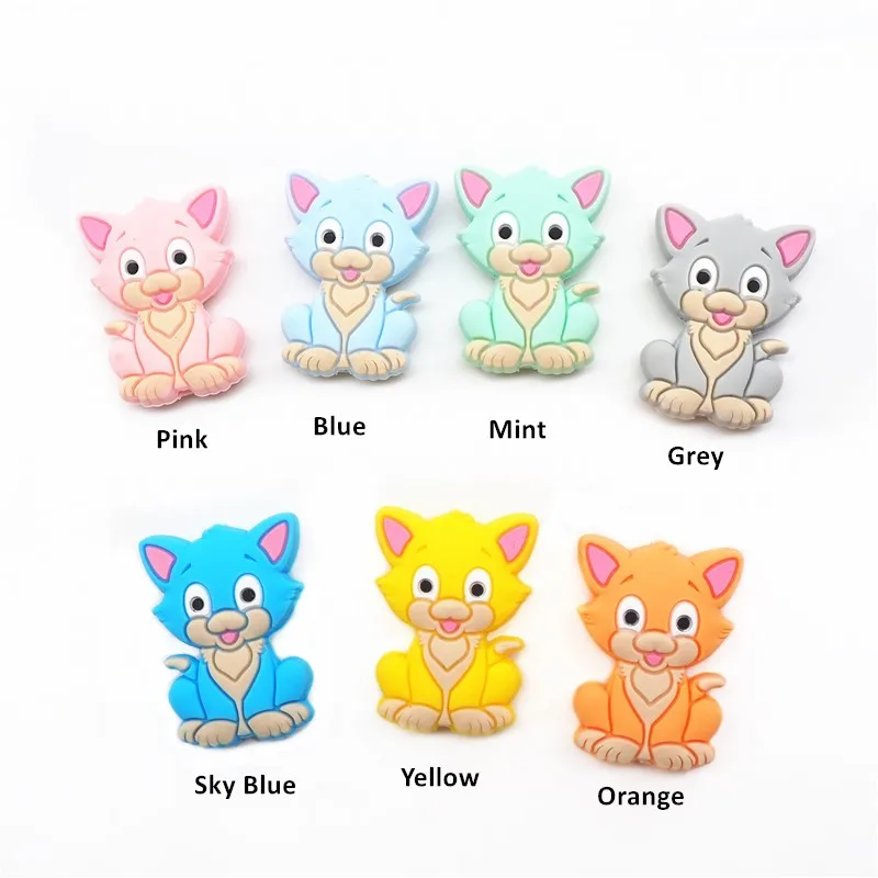 Ченкэй 10 шт. Силиконовый грызунок с котом для изготовления украшений своими