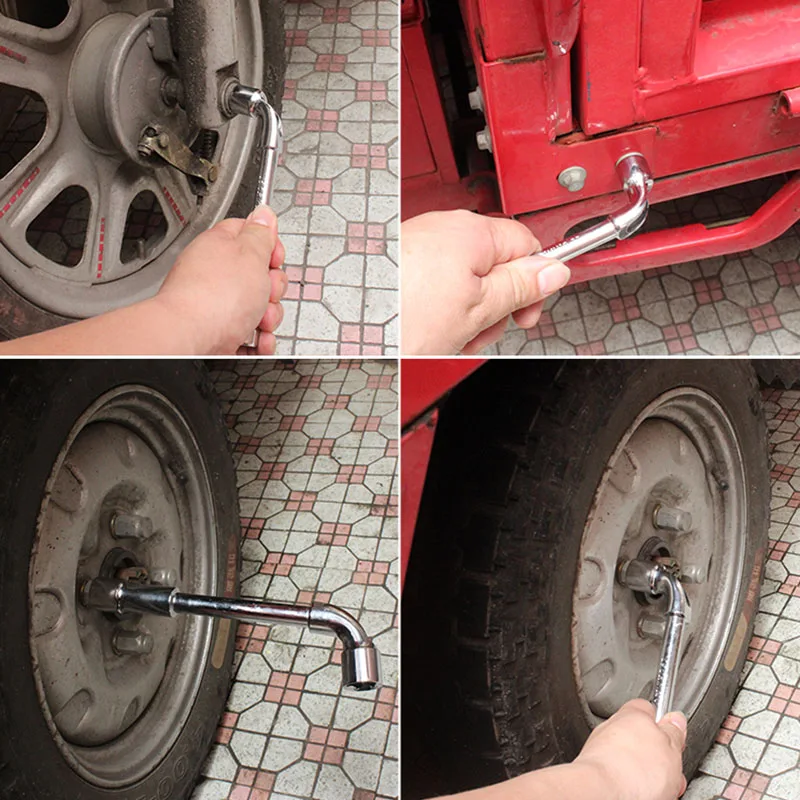 

Pipe socket wrench L-shaped perforated elbow auto repair tool 7-shaped hexagonal double-head casing wrench socket wrench set