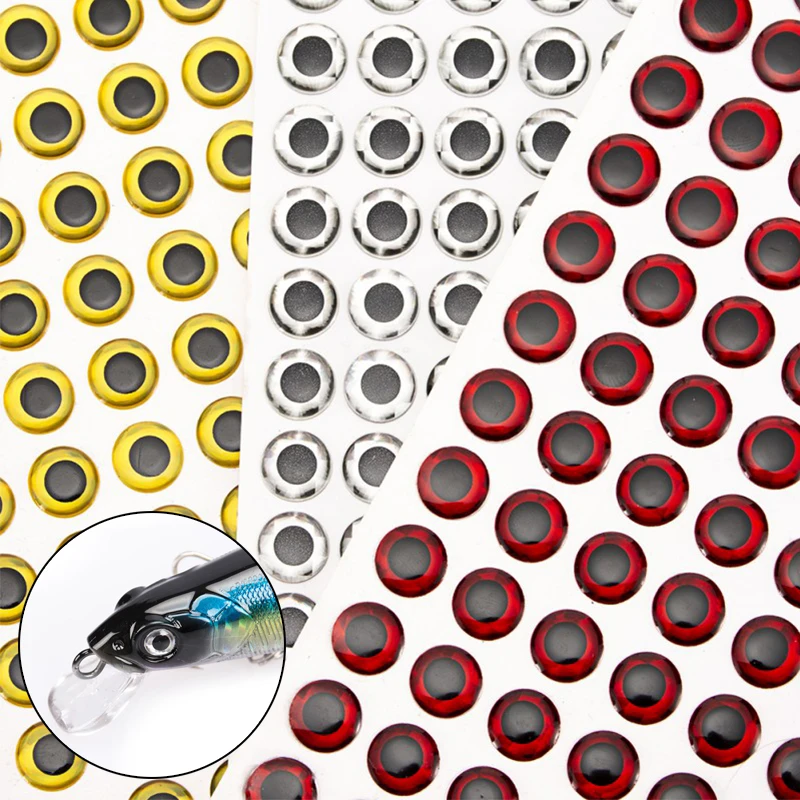 

100 шт./лот, 3D глаза, диаметр 3 мм, 4 мм, 5 мм, 6 мм, 8 мм, 10 мм, имитация приманки для ловли нахлыстом, приманка в виде гольяна, искусственная приманка...