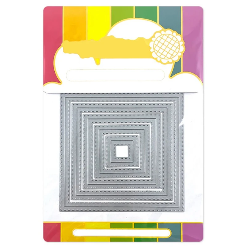 

2021 New Square Frame Nesting Metal Cutting Dies For DIY Craft Making Paper Greeting Card Background Scrapbooking No Clear Stamp