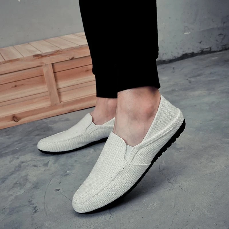 

Men Hemp Canvas Shoes Summer Loafers Breathable Vintage Casual Sneakers Espadrilles