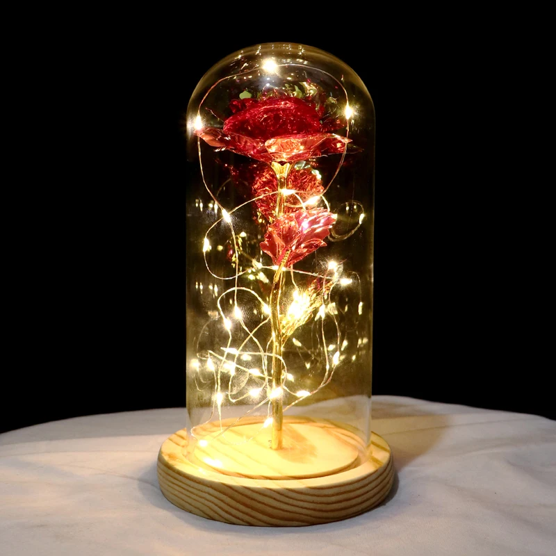 

Beauty and the beast rose, rose in the glass dome, eternal rose, red rose, romantic gift Valentine's Day gift Father's Day gift
