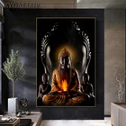 Настенная картина с изображением Будды, статуи Будды, Картина на холсте, буддизм, настенные картины для гостиной, религиозные плакаты, Настенный декор