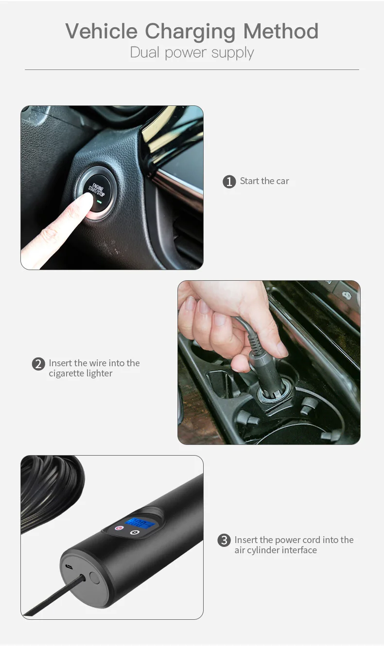 

Handheld Wireless Smart Car Inflatable Air Pump Mini Portable Multi-Function Air Pump Car Tire Cylinder Electric