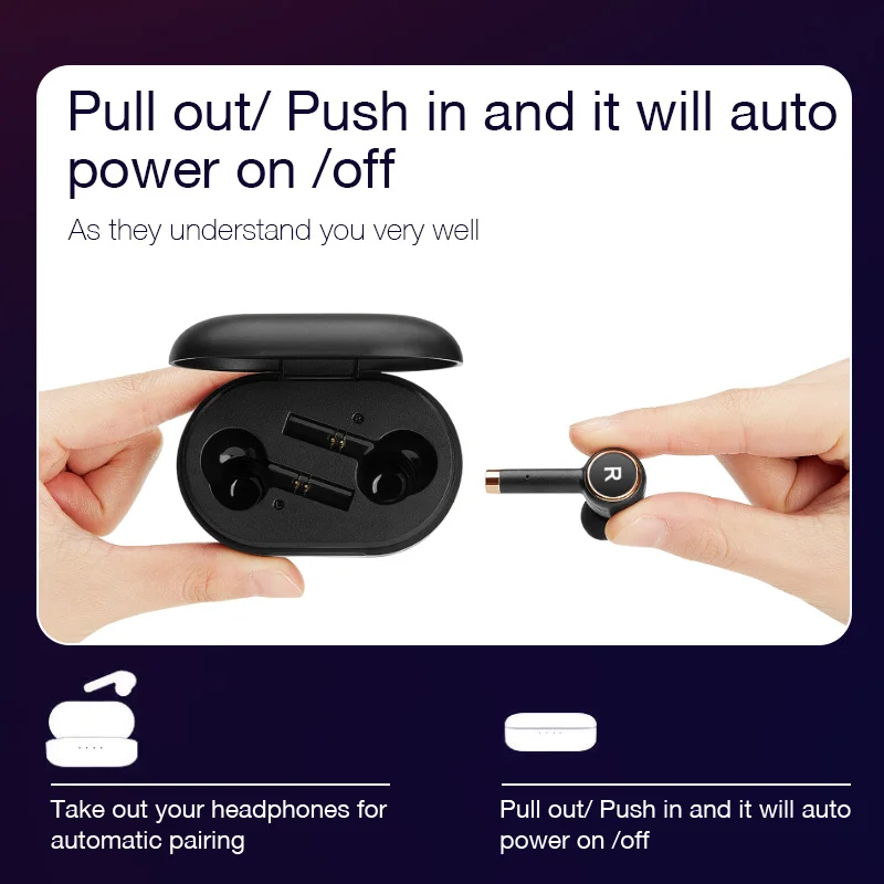 

Borinkas Wireless Headphones Long Battery HD Stereo TWS Bluetooth 5.0 Earphones Phone Control Dual Mic Noise Isolation Headset