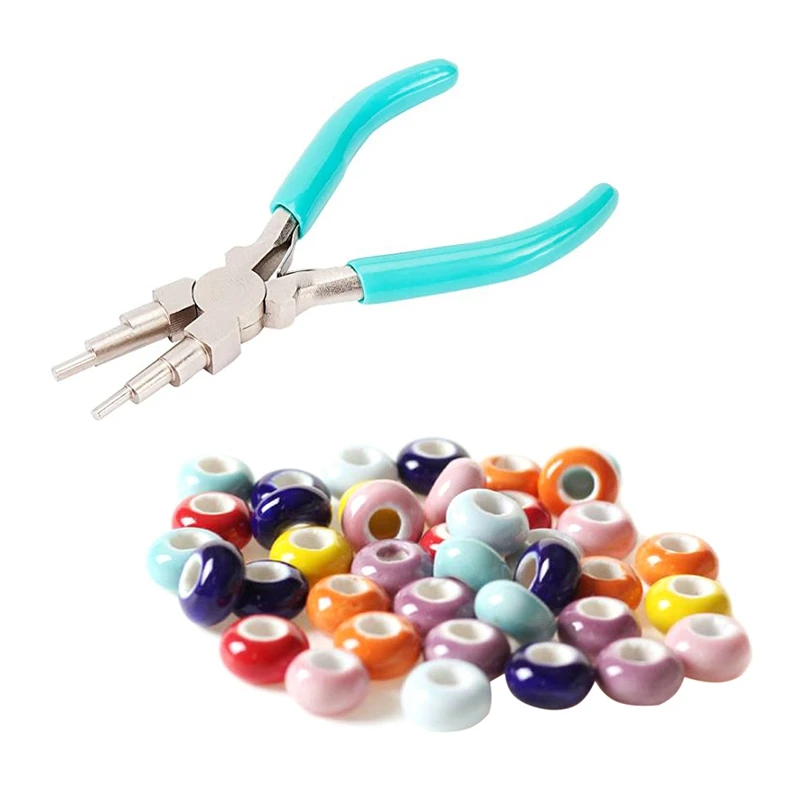 

Бижутерия «сделай сам», бусины россыпью в старинном стиле ручной работы и щипцы 6 в 1 для изготовления зажимов, петли размеров 3-9,5