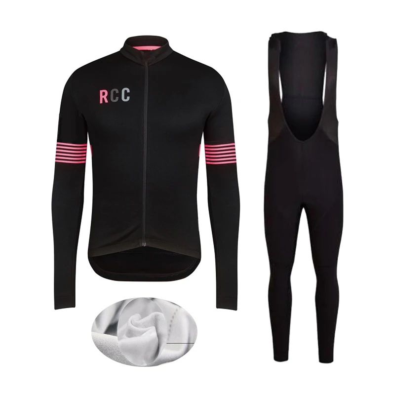 Bib Long suit RCC Pro зимний комплект из термофлиса для велоспорта, велосипедная одежда Maillot Ropa Ciclismo Invierno, одежда для горного велосипеда - Цвет: Bib Long suit