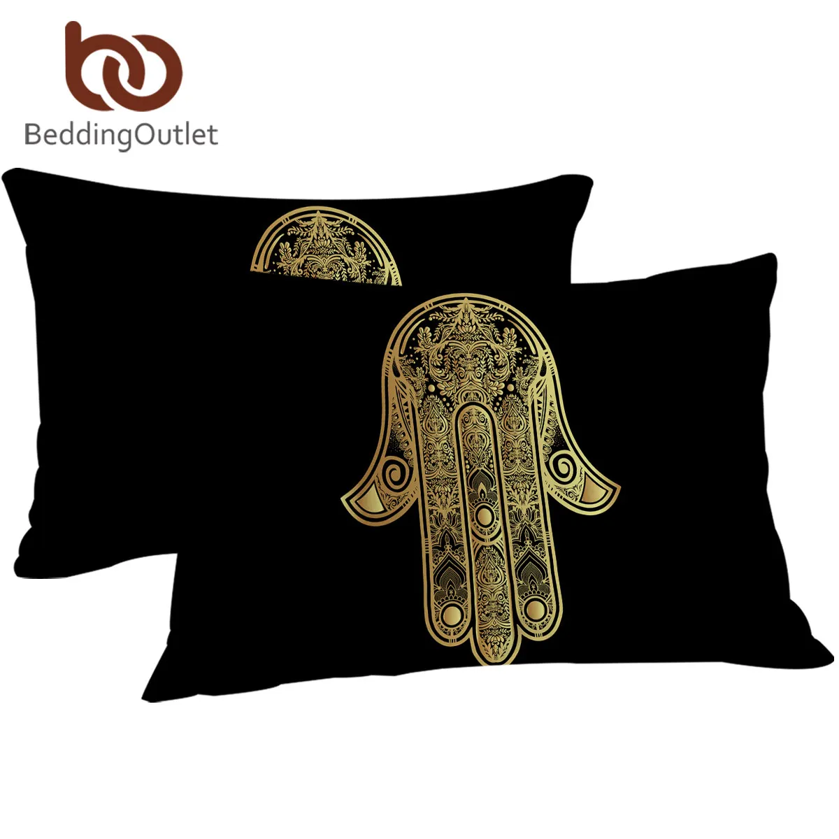 

Постельное белье Розетка Хамса ручная наволочка Роскошная золотая Подушка Чехол постельные принадлежности 2 шт винтажная Пальмовая наволочка 50х90см