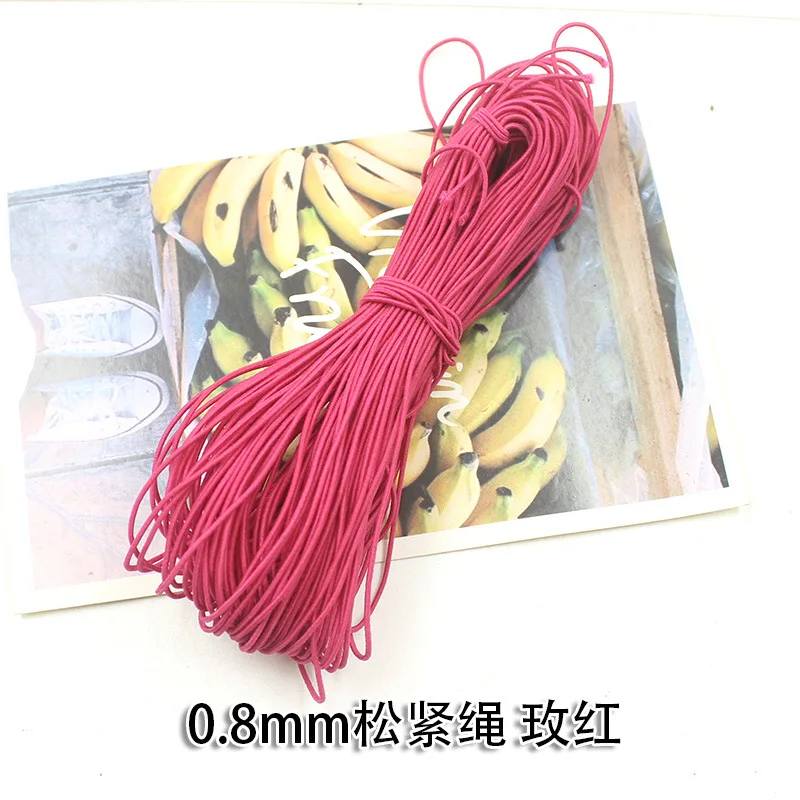 hot pink Эластичный растягивающийся шнур диаметром 0,8 мм, Диаметр 1,2 мм, цветной хлопковый обернутый резиновый шнур для бисероплетения, растягивающийся шнур для изготовления ювелирных изделий своими руками - Цвет: hot pink