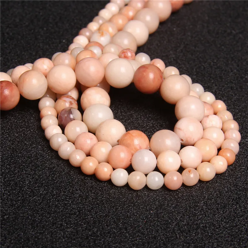 Натуральный Розовый Авантюрин круглые бусины с отверстиями 4 6 8 10 12 мм для