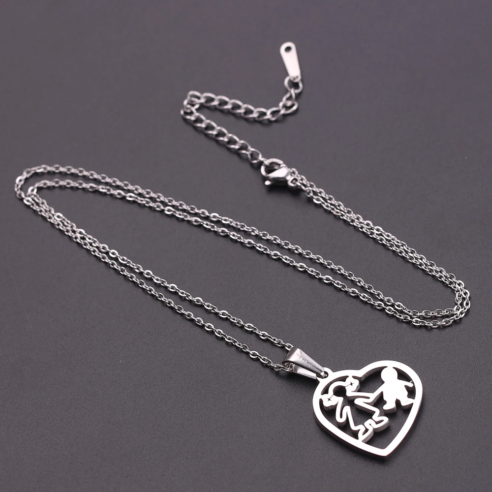 Ожерелье золотистого цвета с изображением сердца для детей и мамы | Украшения