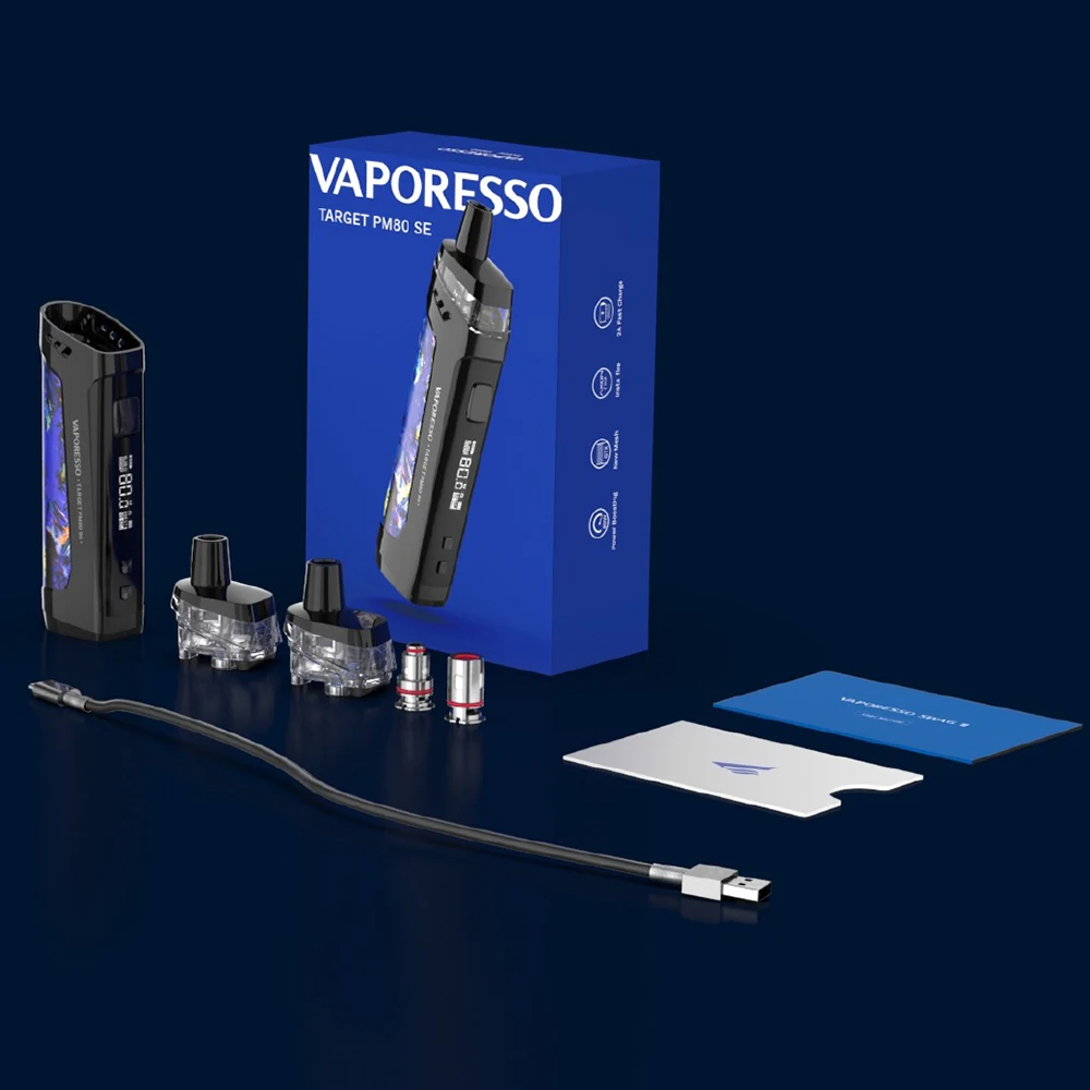 Горячая Распродажа Vaporesso Target PM80 Se Pod Kit с 4 мл TARGET POD 0 2/18650 Ом GTX катушка питание от