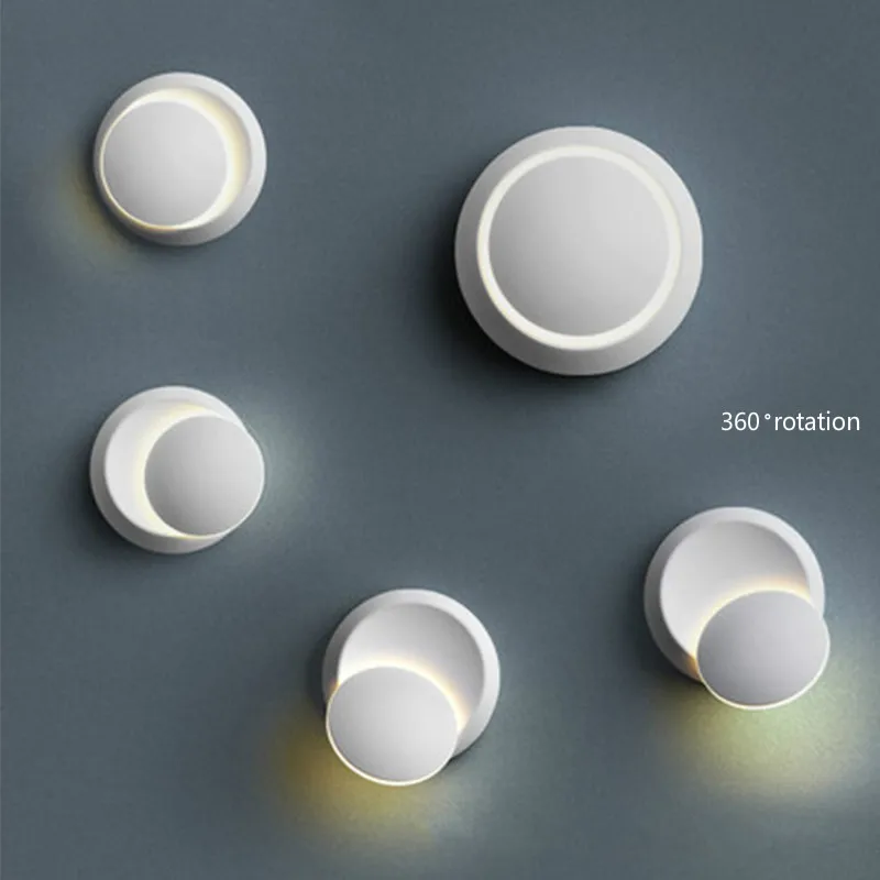 Chkok Simple Background Wall Decor Lamp Fashion Creative 360 Degree Rotating Design LED Light Modern Round Indoor Lighting | Освещение