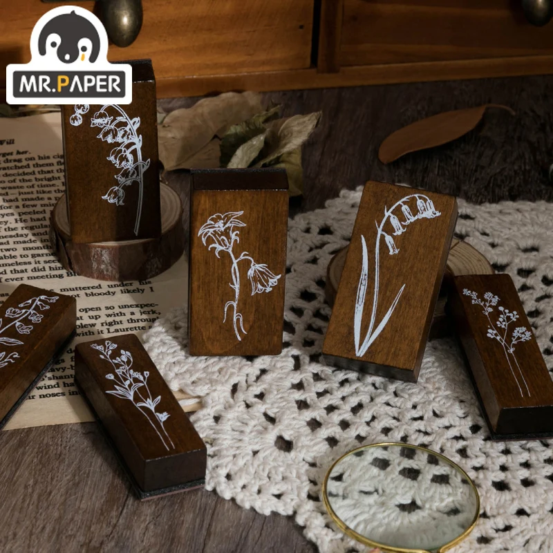 

Mr. Paper 6 Дизайн сахарные стихи Лилиан сад серия Lotus Wood Seal Ретро стиль креативный Сделай Сам декоративное деревянное уплотнение