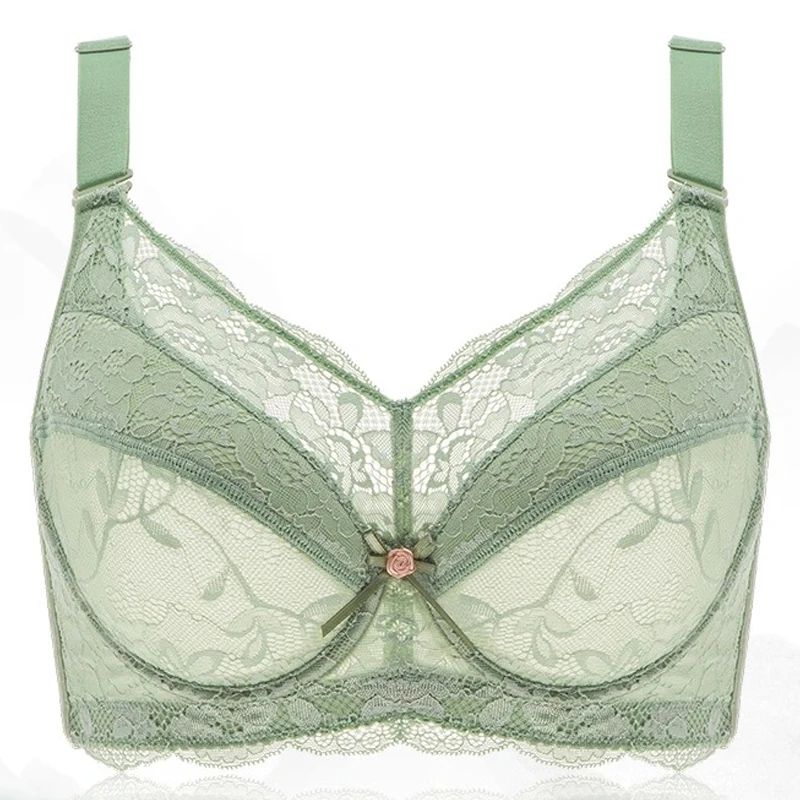 

Women's Non Padded Underwire Full Coverage Sheer Lace Supportive Minimizer Bra 34 36 38 40 42 44 46 B C D E F G H I J
