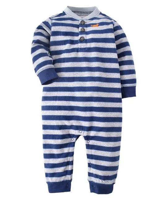 Gray Blue stripe Новинка года; Детский комбинезон; теплая одежда; комбинезон для новорожденных; детская пижама; зимняя одежда с животными для маленьких мальчиков; одежда для крещения bebes - Цвет: Gray Blue stripe