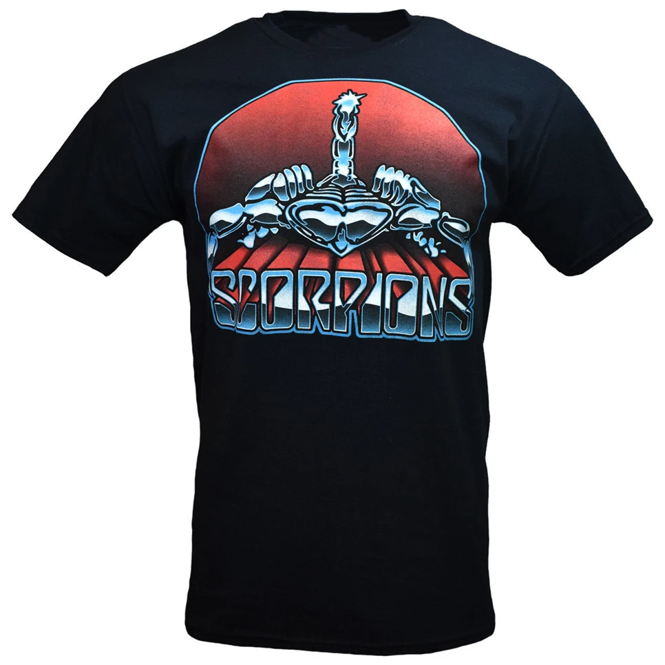 Scorpions Мужская футболка тяжелая металлическая группа рок музыка с рукавом Тур